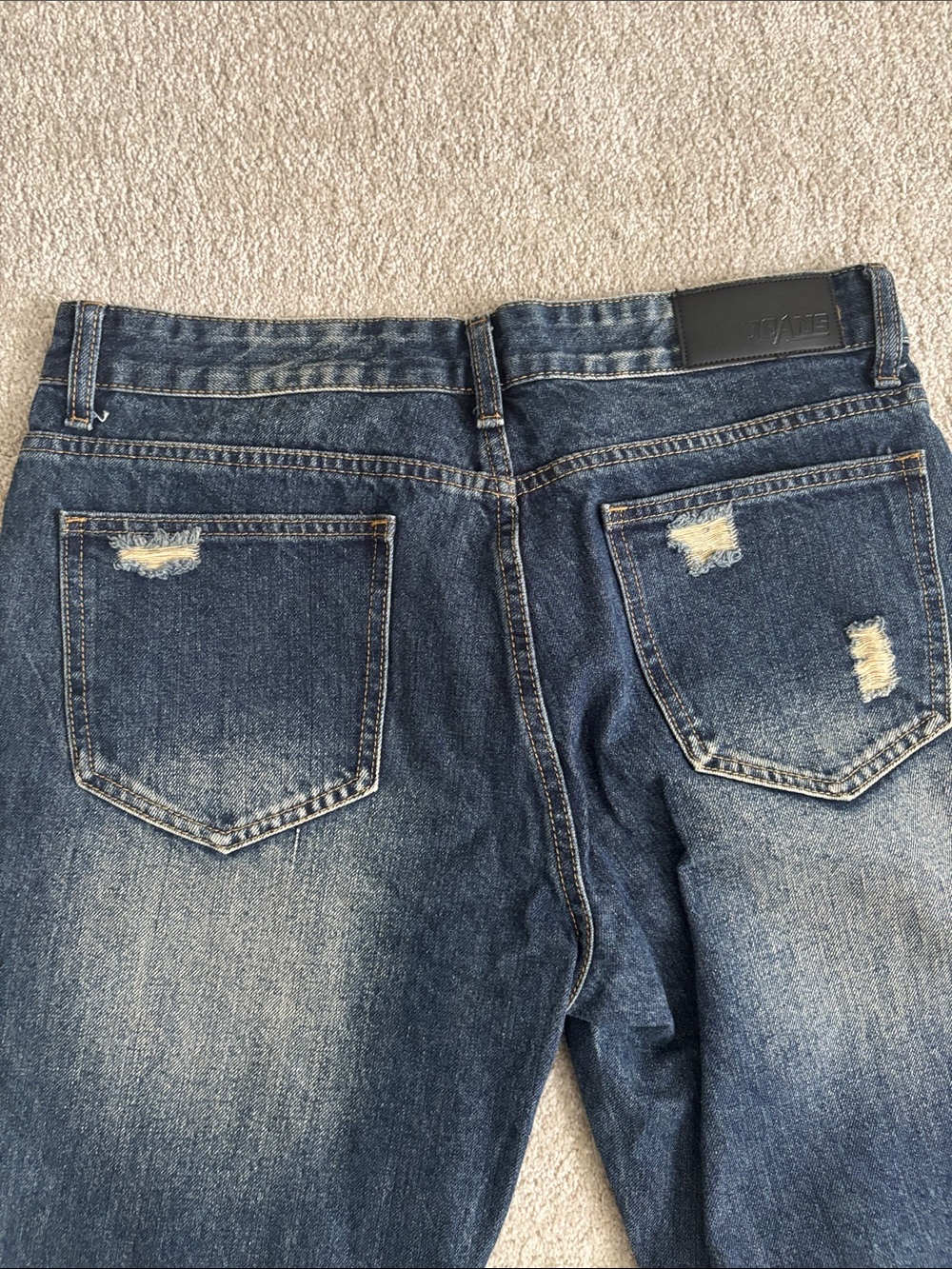 Dark Wash Distressed Ripped Jeans - Picture 4 of 6